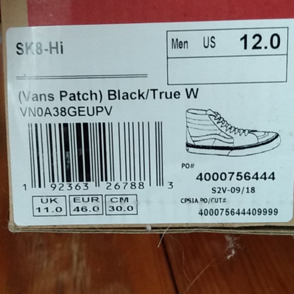 Vans Size 12 SK8-Hi BRAND NEW!!! - Picture 9 of 9